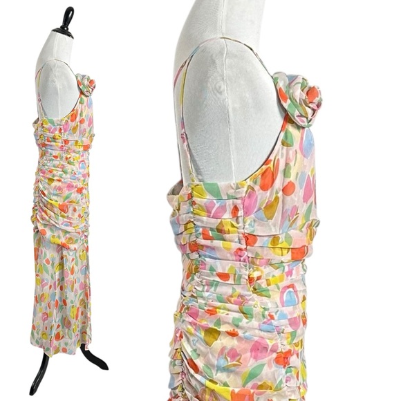 For Love & Lemons Desmona Floral Midi Dress Size Medium NWT Dainty Coquette - Picture 13 of 17